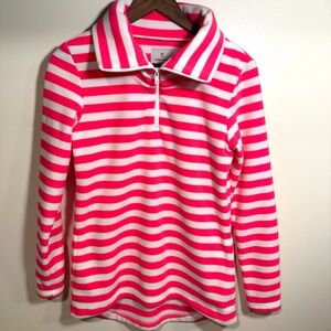 Dudley Stephens Neon Pink & White Striped Prospect Pullover